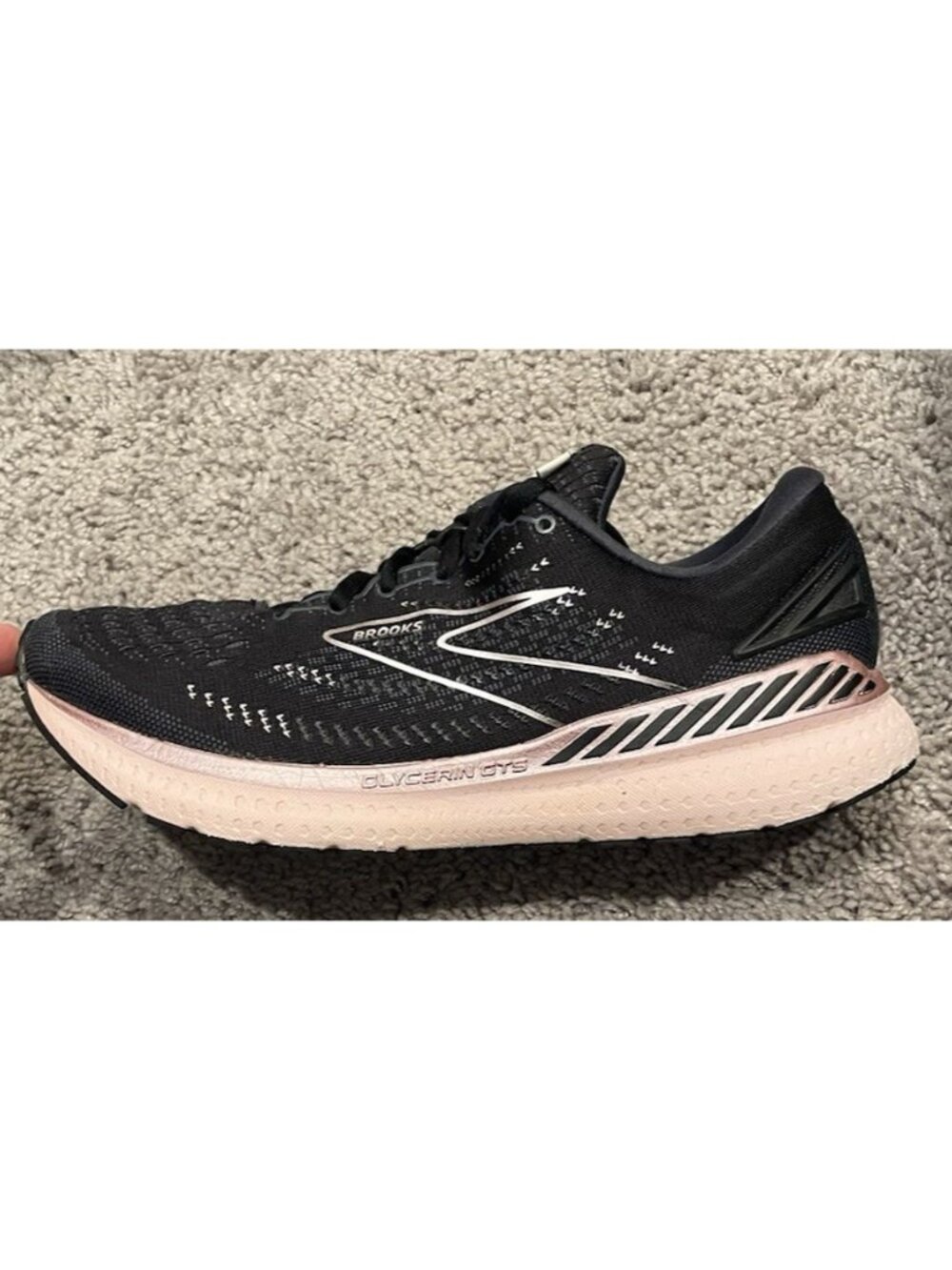 Brooks Glycerin GTS 19 Women's Size 10.5 B Running Shoes Black Pink Athletic